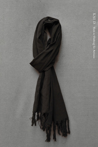 Over dyed cotton scarf - Black
