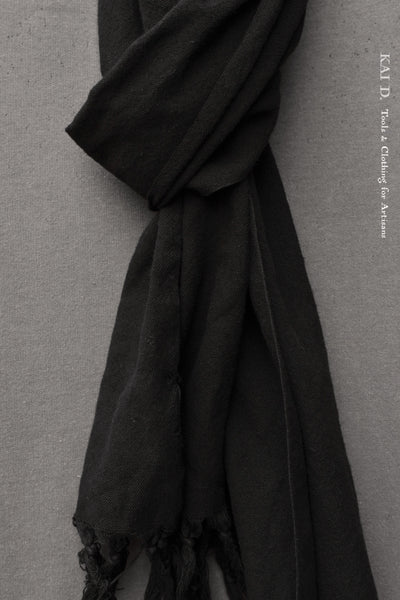 Over dyed cotton scarf - Black