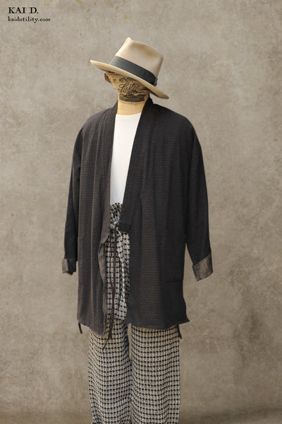 Double Layer Japanese Farmer Coat - Novel sashiko cotton III - S, M