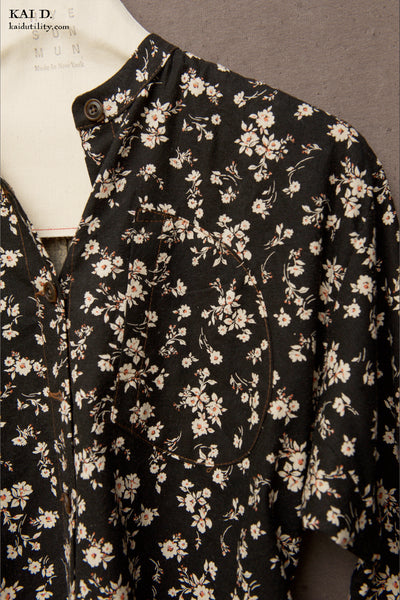 Edited Belted Shirt - Black Floral - S