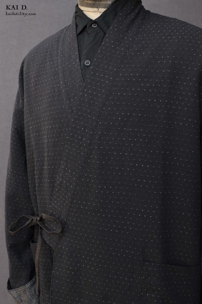 Double Layer Japanese Farmer Coat - Novel sashiko cotton III - S, M