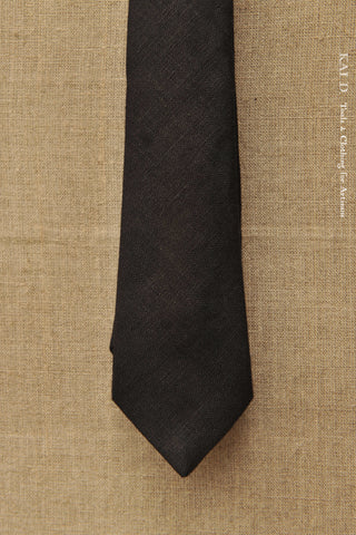 Japanese Linen Tie - Black