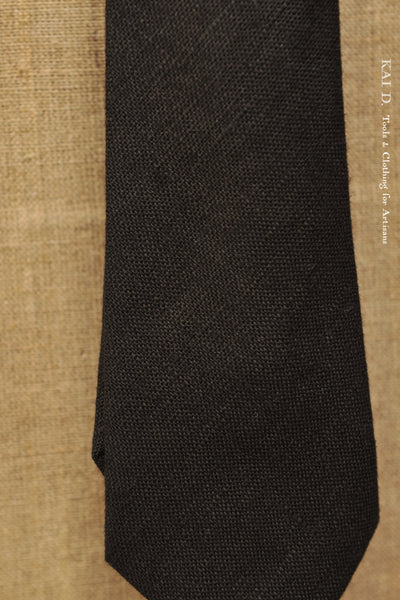 Japanese Linen Tie - Black