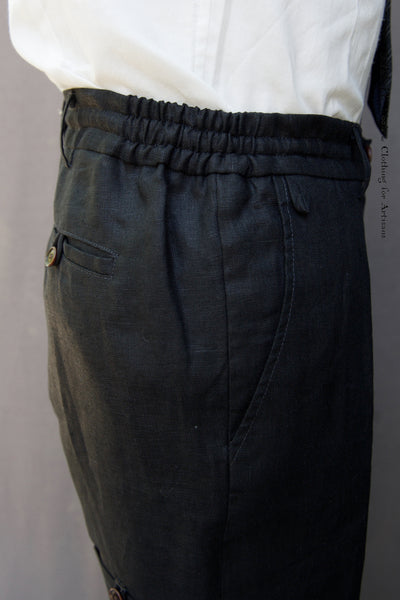 Lukas Pants - Japanese Black Linen - 30, 32, 34, 36, 38