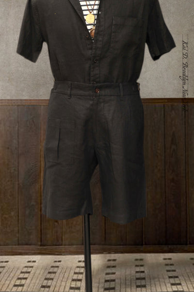 Martin Shorts - Japanese Black Linen - 30, 32, 34