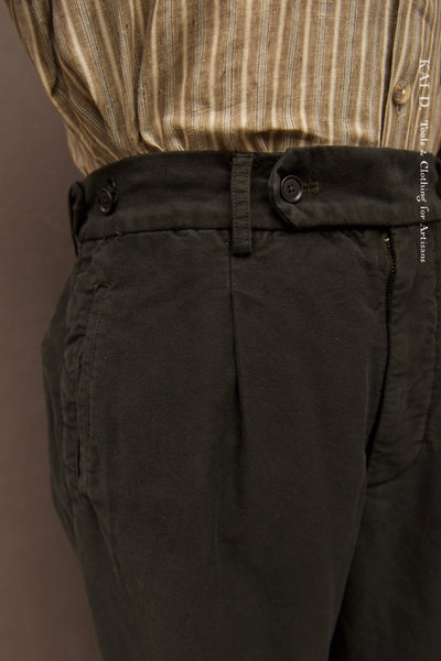 Novelist Trousers - Garment Dyed Black Moleskin - 32, 34