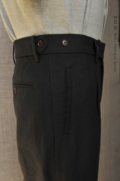Novelist Trousers - Cotton Linen Herringbone Twill - 32, 38