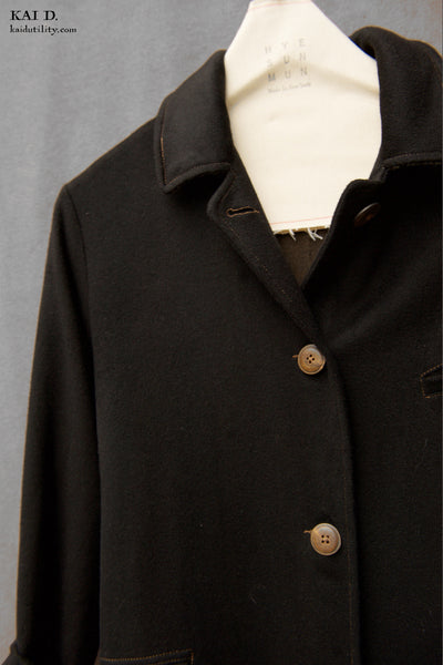Wool Cashmere Sontag Coat - Black - S