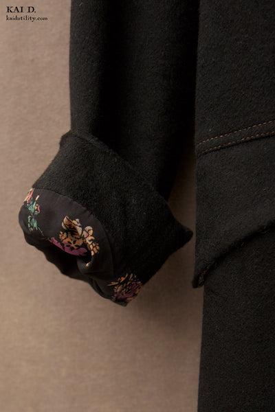 Wool Cashmere Sontag Coat - Black - S