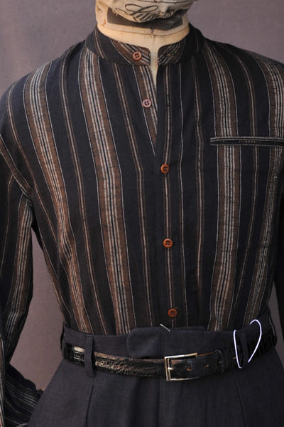 Tanner Shirt -  Black/Brown Stripe  - M, L, XL, XXL