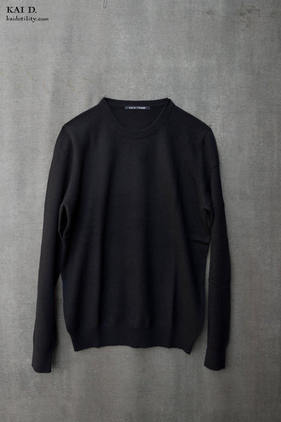 Mongolian Cashmere Sweater - Black - L