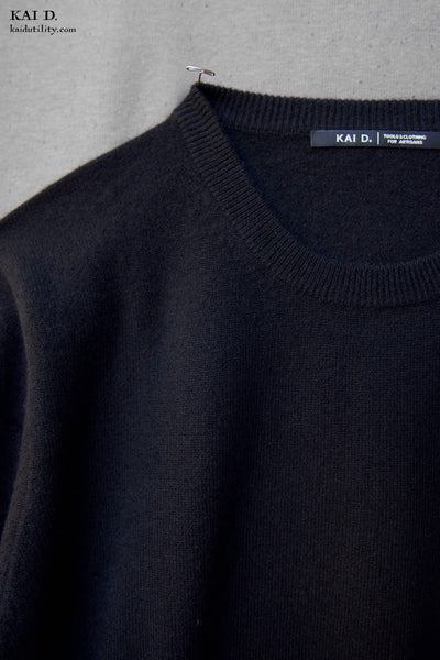 Mongolian Cashmere Sweater - Black - L