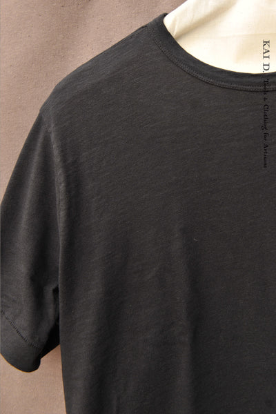 Pima Slub Cotton Tee - Black - S, M, L, XL