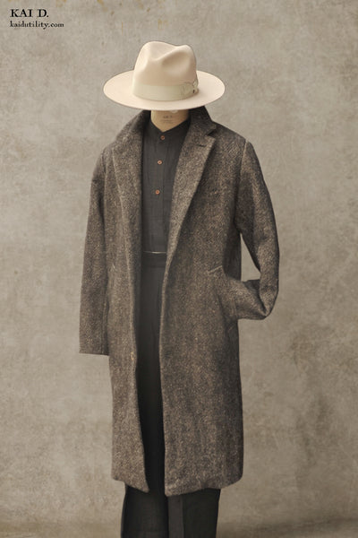 Chunky Wool Linen Tweed Coat - S, M