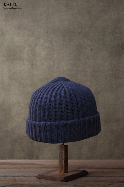 Pure Cashmere Beanie - Blue