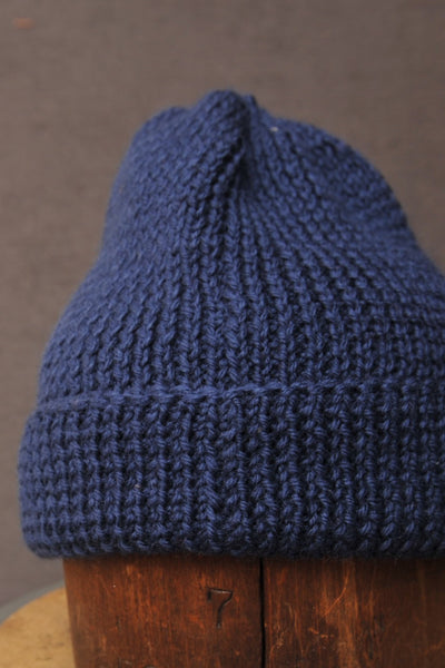 Hand Knit Beanie - Cobalt Blue