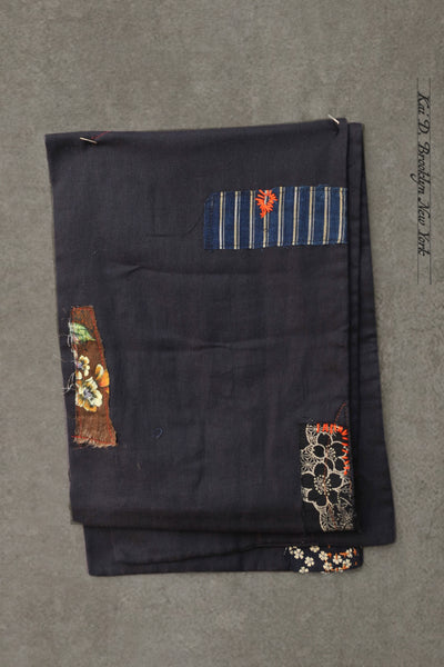 Boro Cotton Scarf - Dark Blue Double Gauze A