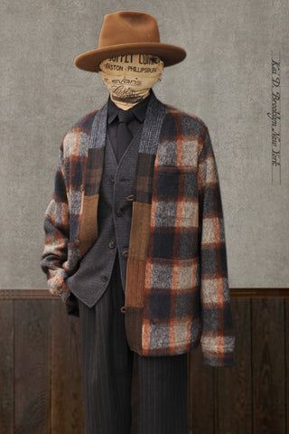 Folklorist Kimono Jacket - Blue/Brown - M/L (No Return)