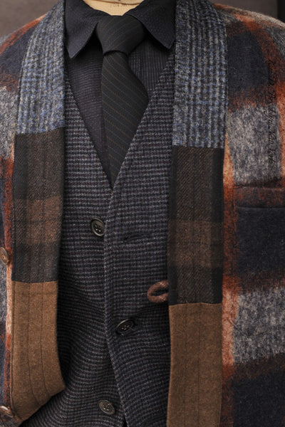 Folklorist Kimono Jacket - Blue/Brown - M/L (No Return)