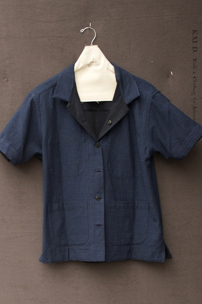 SS Reversible Lake Camp Shirt - Deep Blue - 2(M), 3(L)