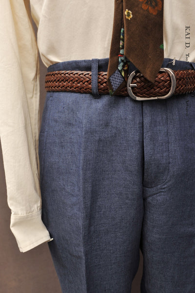 Light Belgian Linen Borough Pants - Denim Blue - 30, 32, 34, 36
