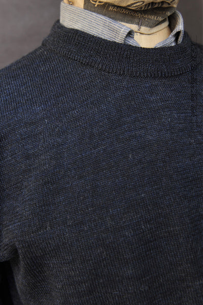 Eske Crew Neck Sweater - Blue Melange - M, L