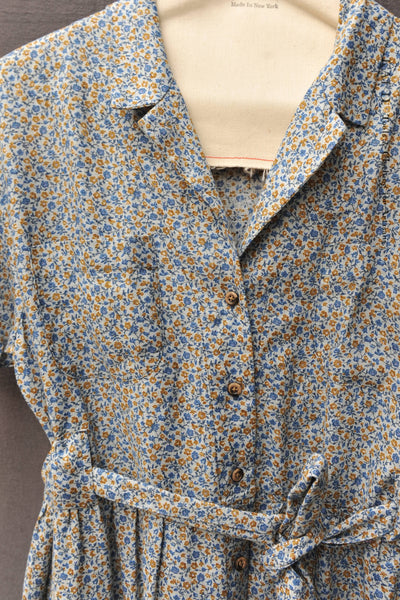 O'Keeffe Dress -Japanese Mini Floral Linen - XS, S, M,L