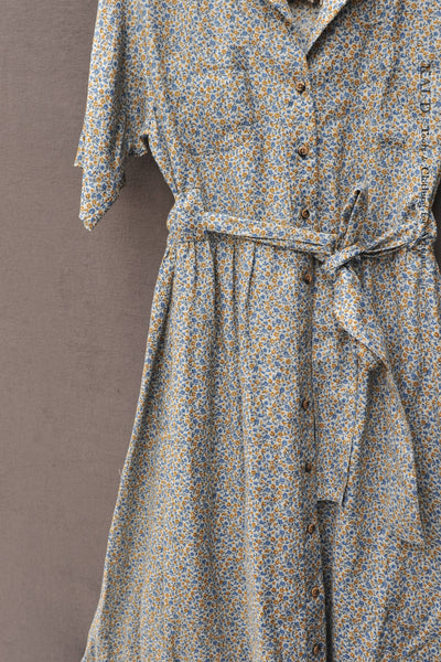 O'Keeffe Dress -Japanese Mini Floral Linen - XS, S, M,L