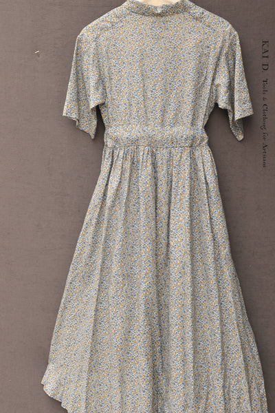 O'Keeffe Dress -Japanese Mini Floral Linen - XS, S, M,L