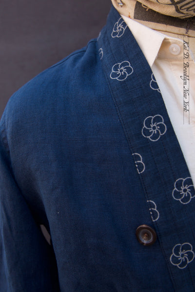 Retreat Linen Komono Jacket - Blue - M, L (NO RETURN)