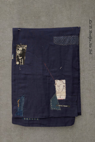 Boro Cotton Scarf - Organic Blue Double Gauze A