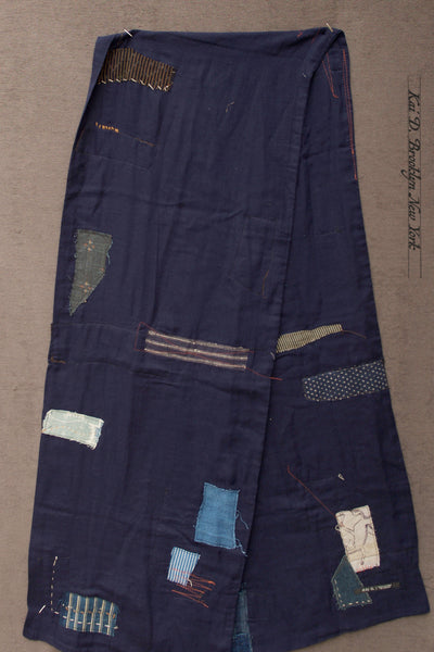 Boro Cotton Scarf - Organic Blue Double Gauze A