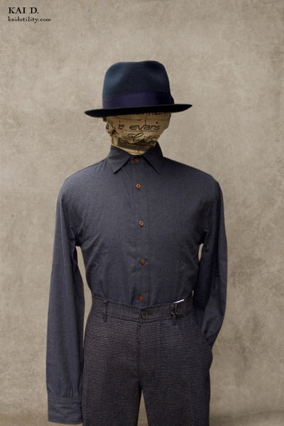 Ultra Soft Heather Cotton Denham shirt - Blue Heather - L, XL