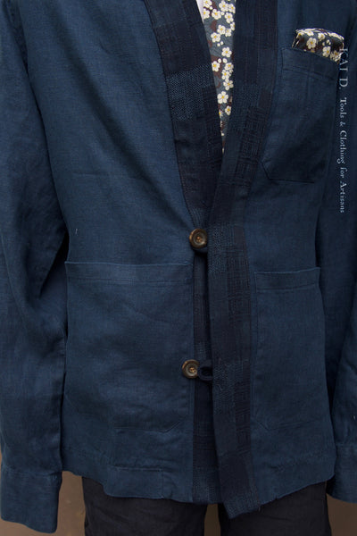 Klee Linen Komono Jacket - Blue - L