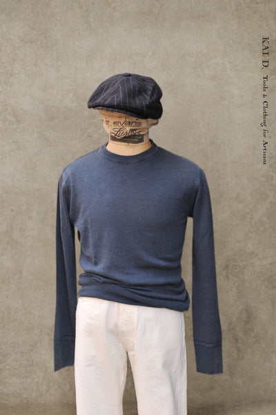 Fine Gauge Linen LS Tee - Dark Blue - XL