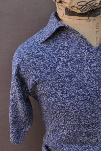 Perlman Polo - Cotton Cashmere - Marled Blue - S, M, L