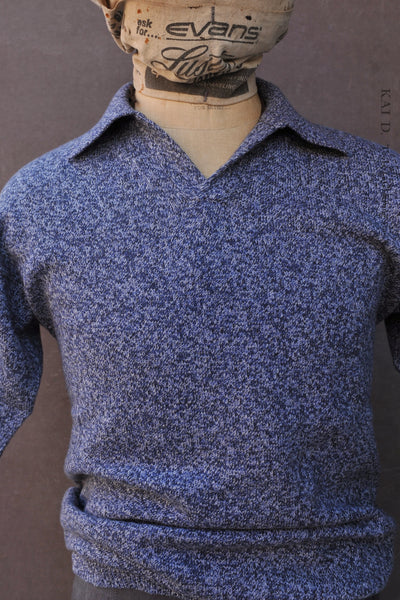 Perlman Polo - Cotton Cashmere - Marled Blue - S, M, L
