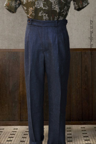 Wide Leg Matisse Pants - Tropical Hopsack Wool - 30, 32, 34, 36
