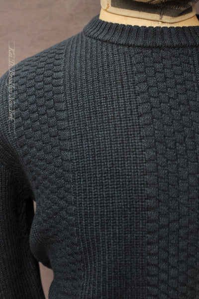 Mixed Stiitch Crew Neck Sweater - Oil Mouline - 4(M), 5(L), 6(XL)
