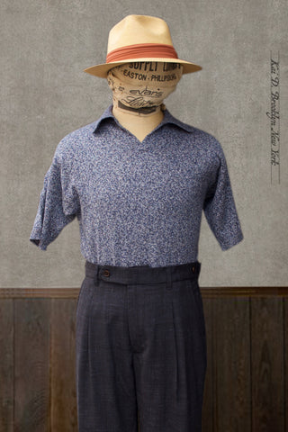Perlman Polo - Cotton Cashmere - Marled Blue - S, M, L