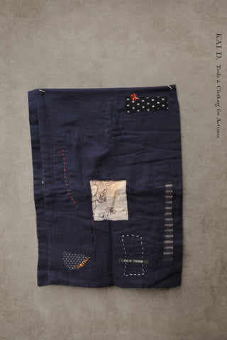 Boro Cotton Scarf - Organic Blue Double Gauze B