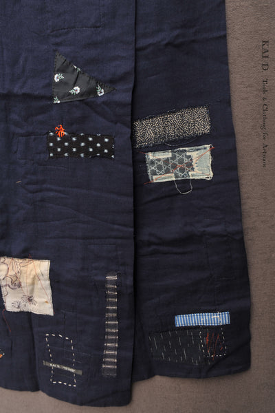 Boro Cotton Scarf - Organic Blue Double Gauze B