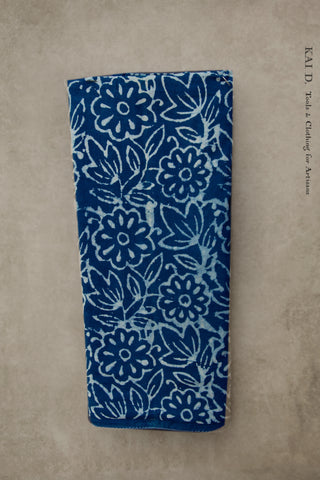 Block Print Beach Shawl - Indigo Blue