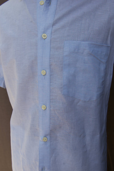 Short Sleeve Cassady Shirt - End on End Blue Stripe  - S, M, L, XL