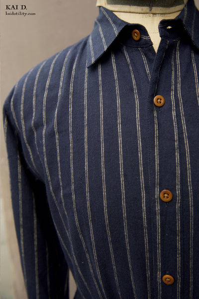 Delancey Shirt - Blue Twin Stripe - S, M, L, XL