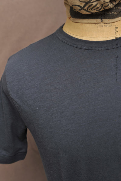 Lofty Pima Slub Cotton Tee - Denim Blue - M, L