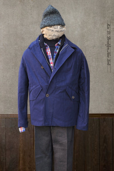 Army Inspired A Jacket - Navy Waxed Cotton - M (NO RETURN)