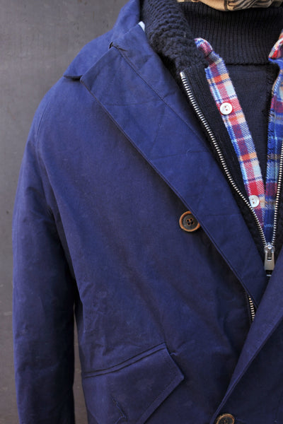 Army Inspired A Jacket - Navy Waxed Cotton - M (NO RETURN)