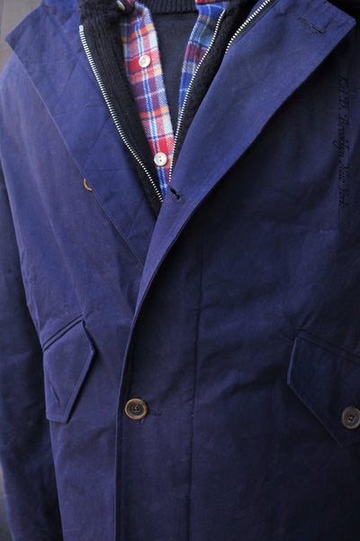 Army Inspired A Jacket - Navy Waxed Cotton - M (NO RETURN)