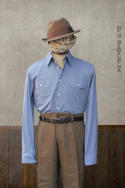 Writer's Shirt -Navy - Smoke Blue - L, XL